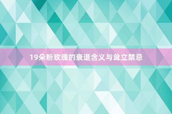19朵粉玫瑰的衰退含义与耸立禁忌