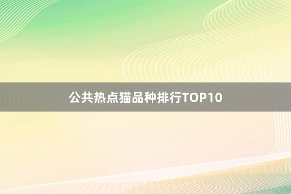 公共热点猫品种排行TOP10